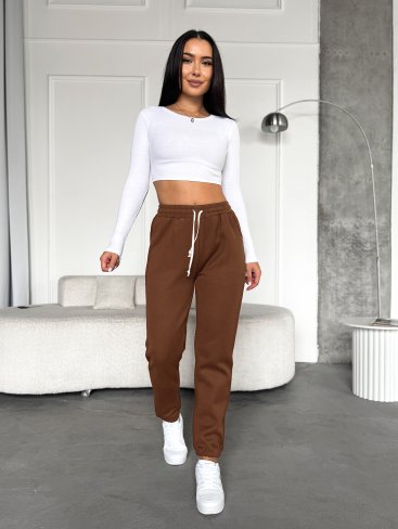 Комфортні утеплені штани INNOE 300061-1 Коричневий - Купити