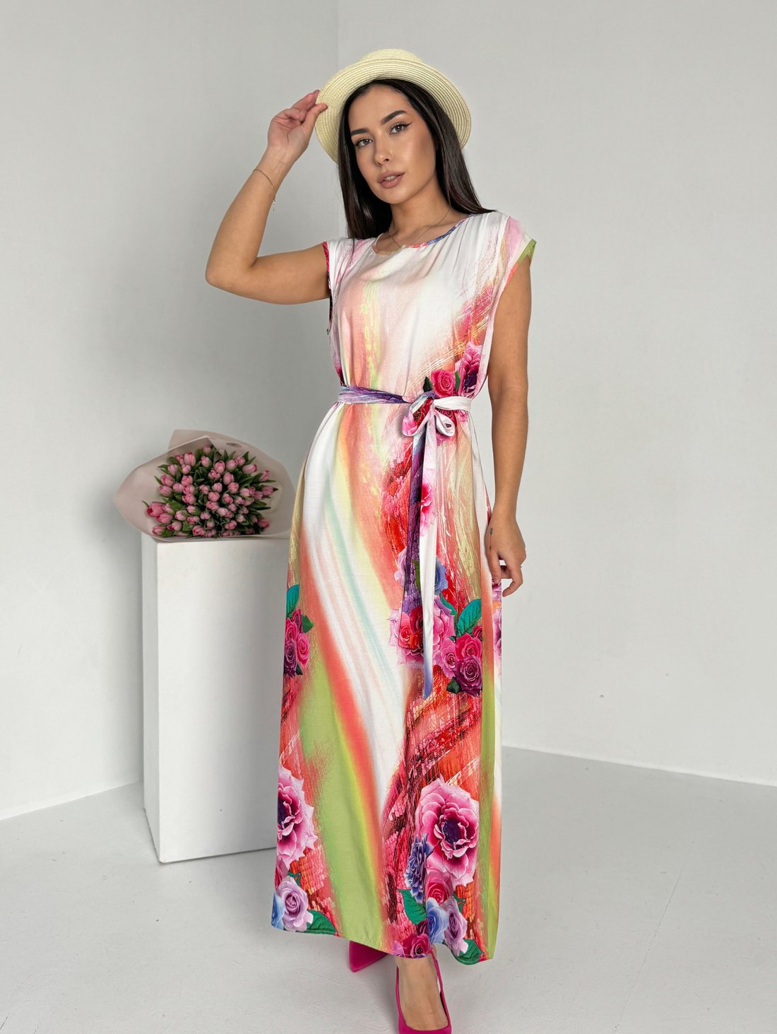 Жіноча довга літня вільна сукня INNOE 270552-1 Білий