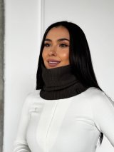 Теплий жіночий в'язаний снуд INNOE 950642-1 Шоколадний