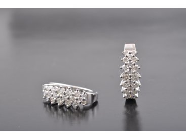 Сережки-доріжки, біле золото з діамантами - Купити