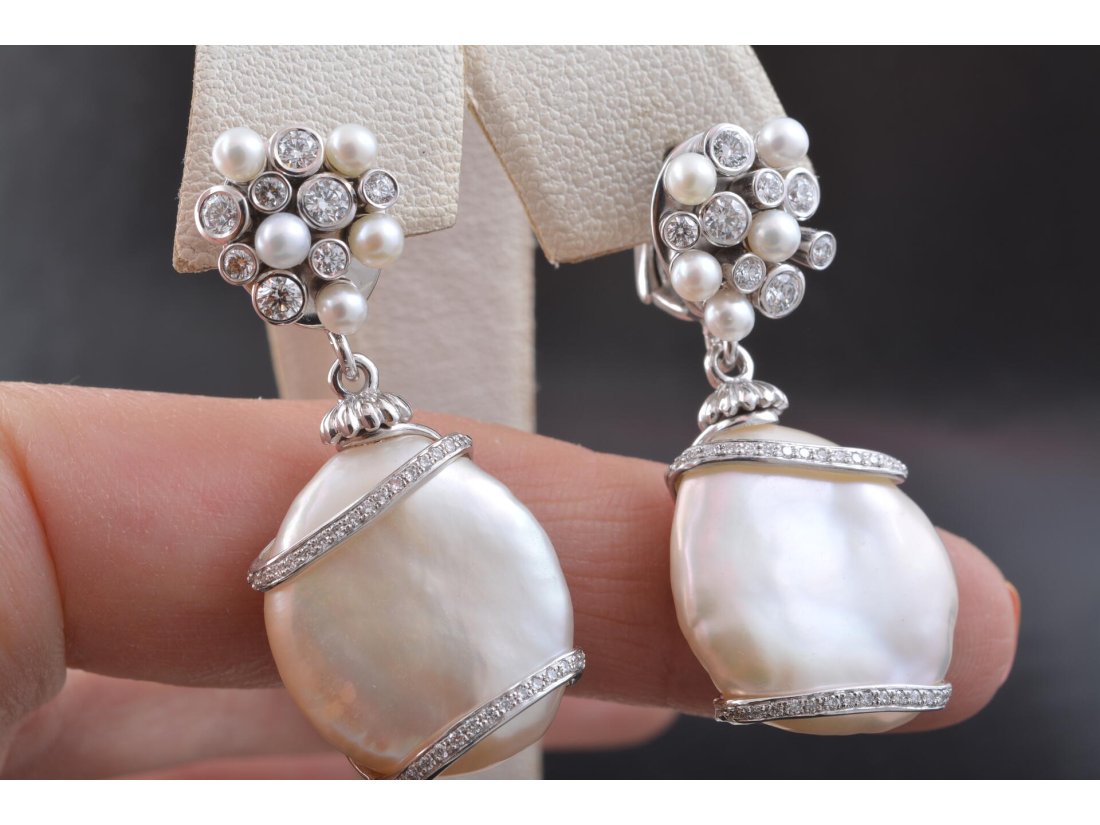 Сережки з перлинами ручної роботи