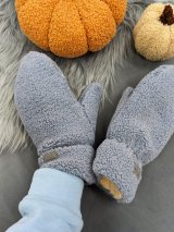 Об’ємні рукавиці з ефектом хутра INNOE 85005-3 Світло-сірий