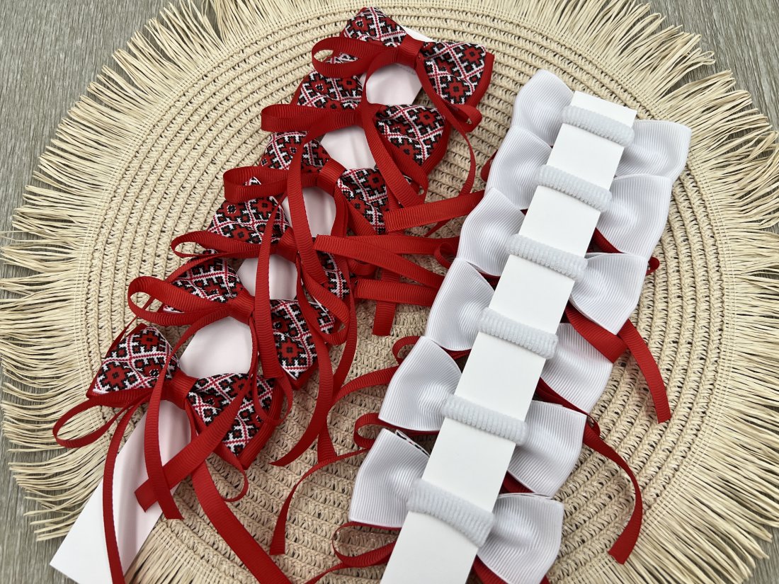 Бантики для волосся. вишиванка - Кристалік