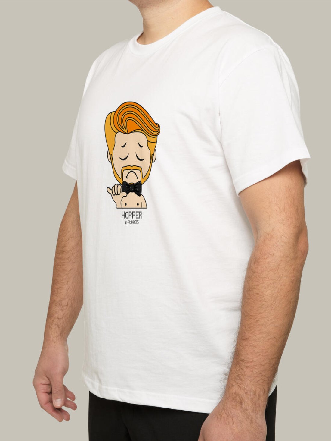Чоловіча футболка, біла з принтом аватара Hopper 035 - Купити
