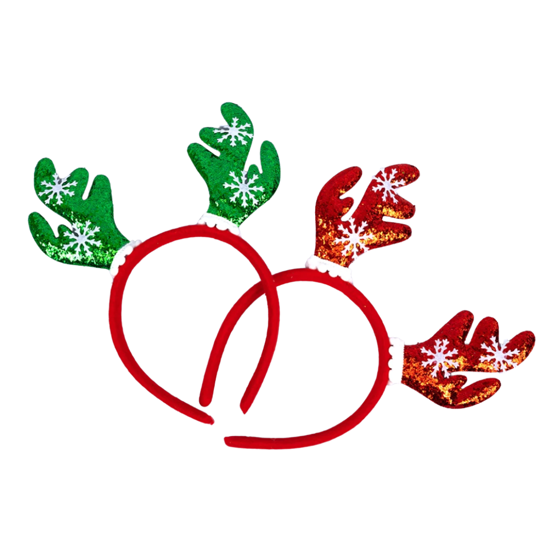 Обруч оленячі ріжки зі сніжинками 25 см