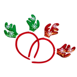 Обруч оленячі ріжки зі сніжинками 25 см