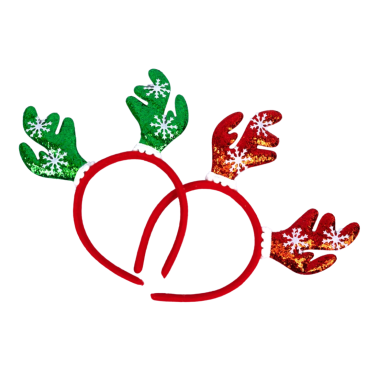 Обруч оленячі ріжки зі сніжинками 25 см - Купити