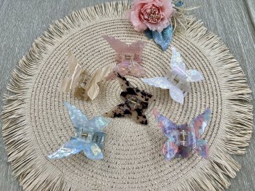 Краби для волосся метелик. Французький пластик. 7cм. - Купити