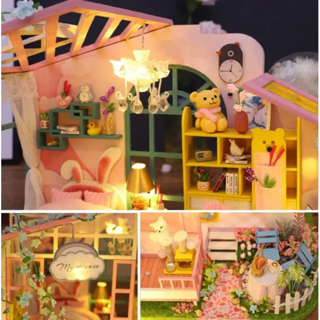 3D Румбокс "Dream in the flowers" DIY Dollhouse + Пилозахисний купол