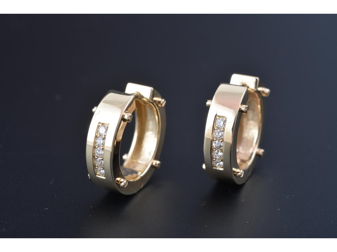 Сережки колеса із діамантами - Багира