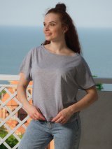 Сіра футболка з бавовни 550019