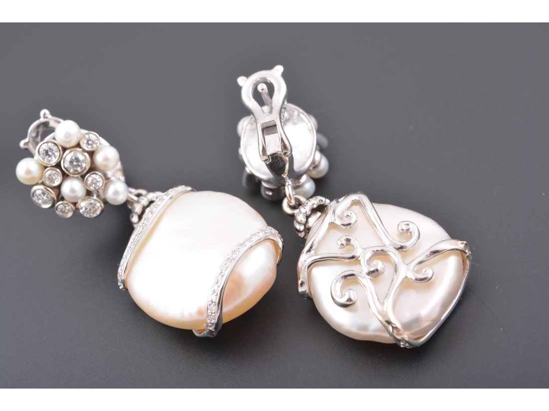 Сережки з перлинами ручної роботи