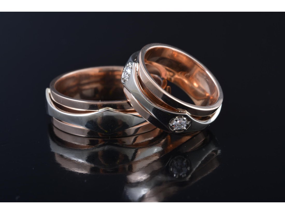 Обручки, комбіноване золото