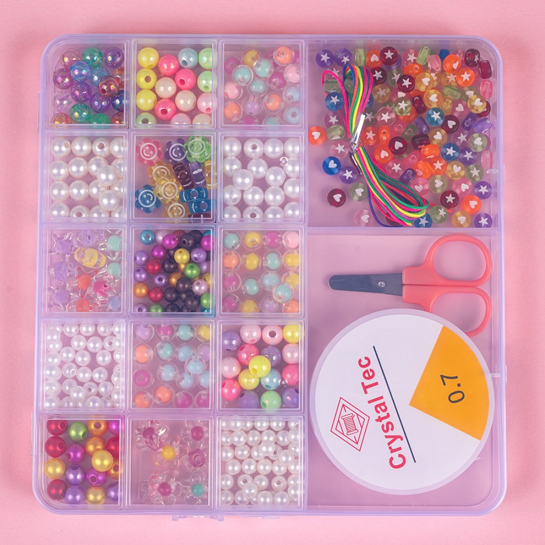 Набір бісеру для плетіння браслетів Перли 17 см - Pobut