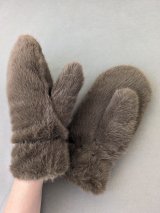 Жіночі теплі хутряні рукавиці Taupe INNOE 85005-2 Тауп