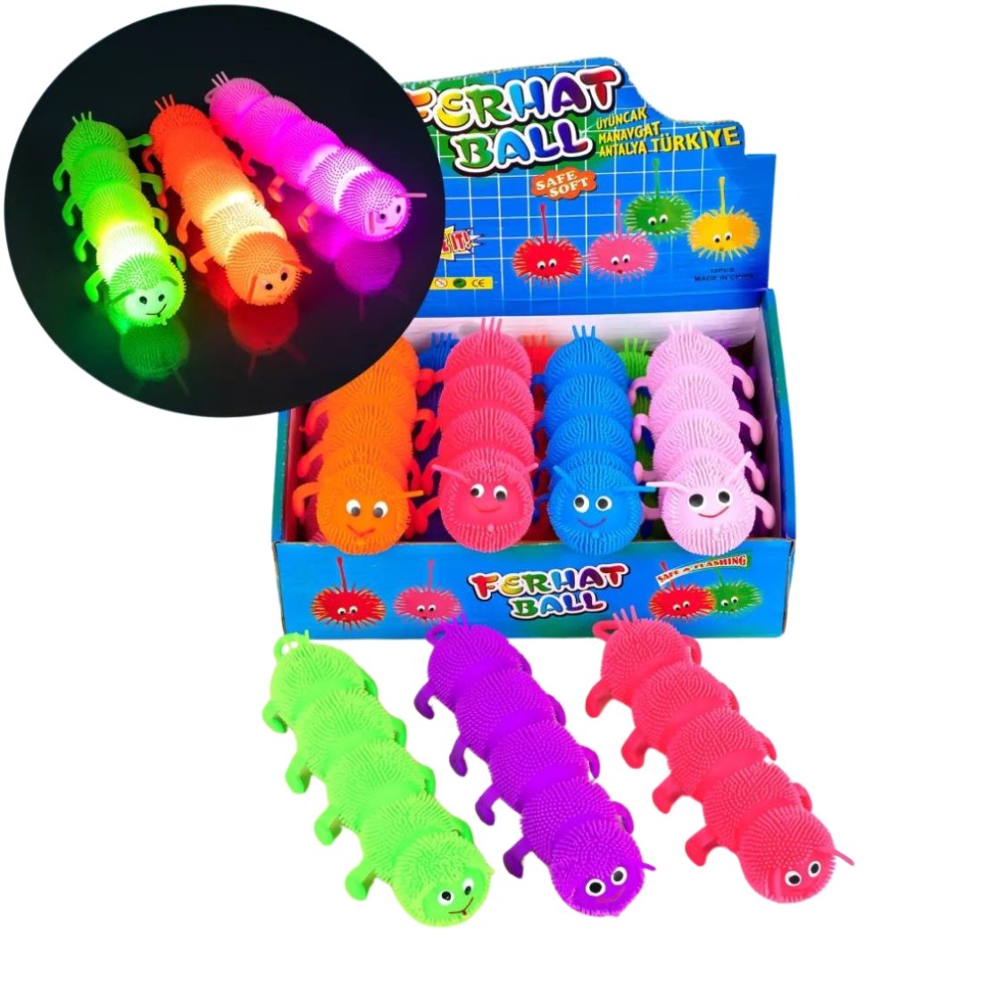 Сяючий їжачок Гусениця 20 см