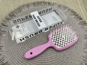 Гребінець для волосся в коробочці. Матова рожево-біла - Купити