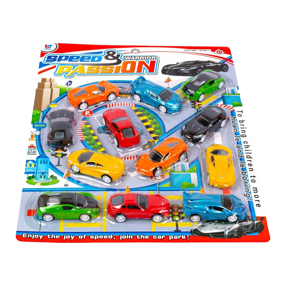 Набір машинок на аркуші Швидкість 9 см