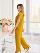 Жіночий костюм із жатки INNOE 210368-1 Пісочний