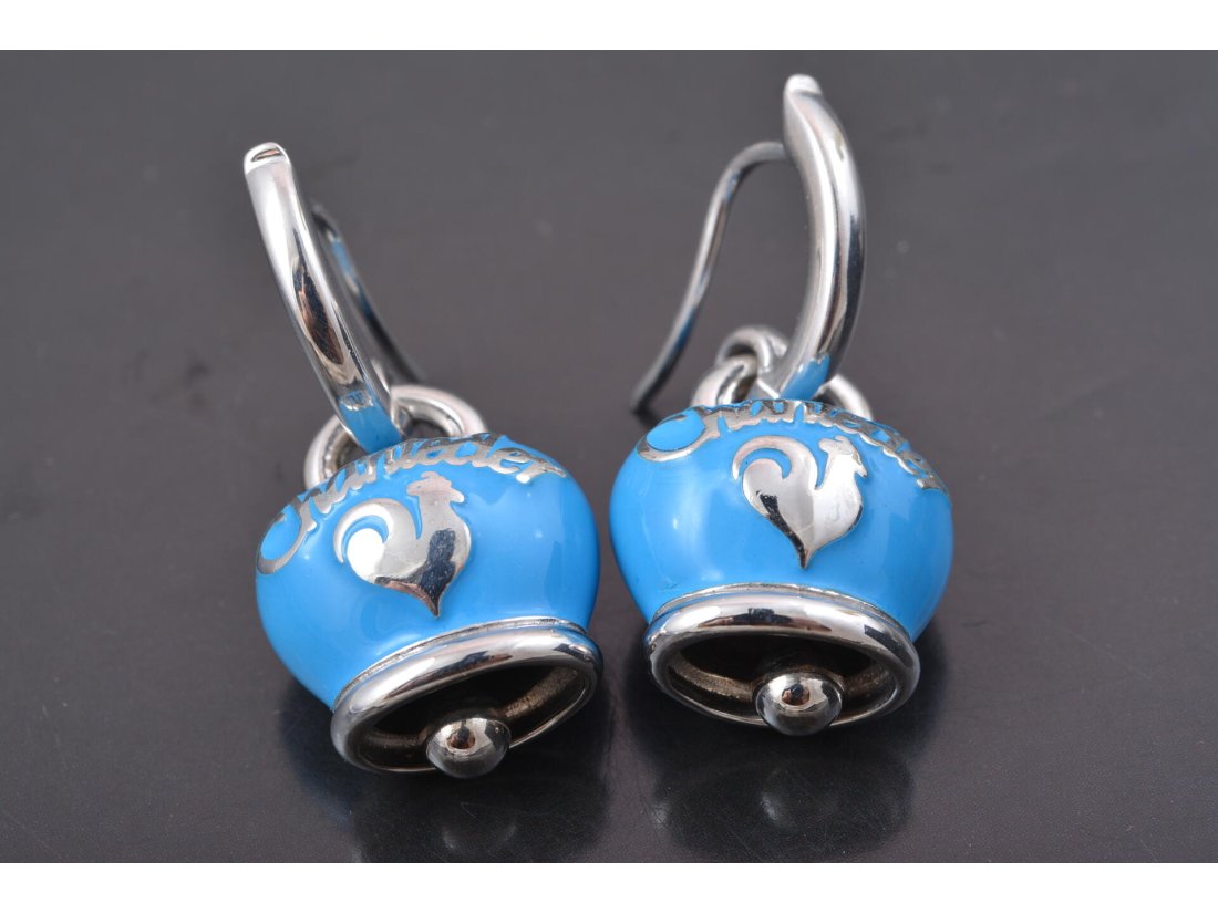 Сережки з емаллю в стилі Chantecler, срібло