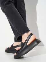 Комфортні шкіряні босоніжки на щодень INNOE 777556-4 Чорний