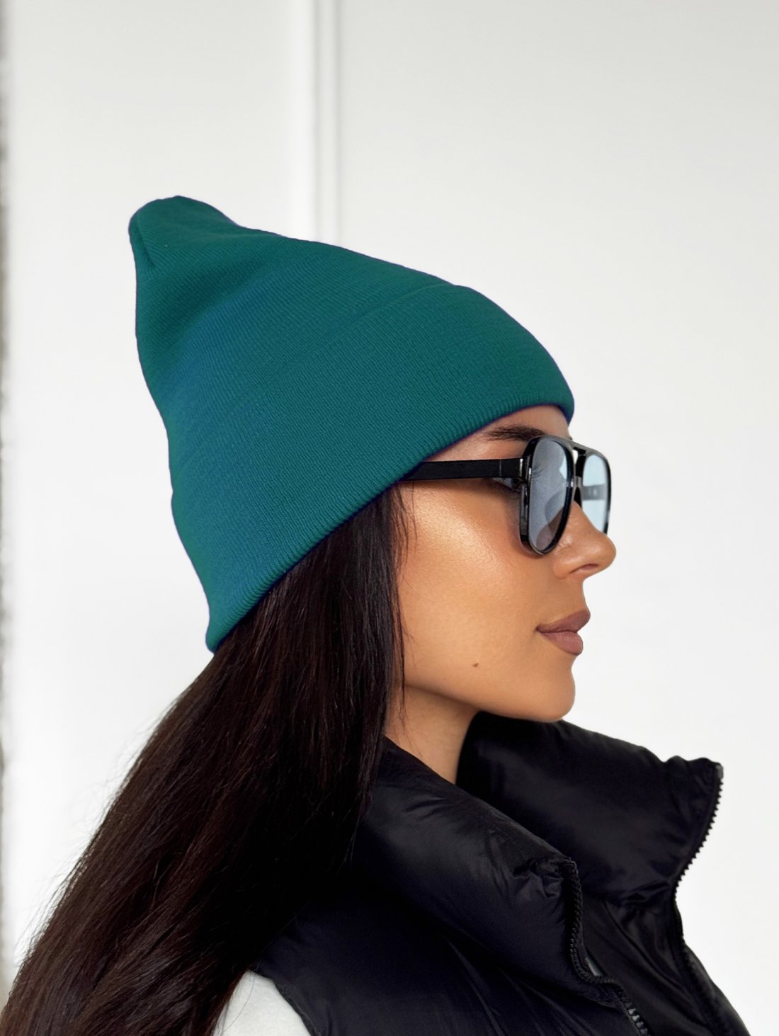 Модна подвійна жіноча шапка INNOE 950118-1 Темно-зелений