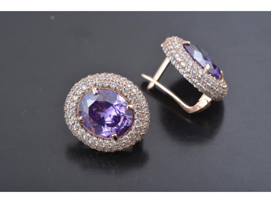 Жіночі сережки, кольорове каміння - Багира