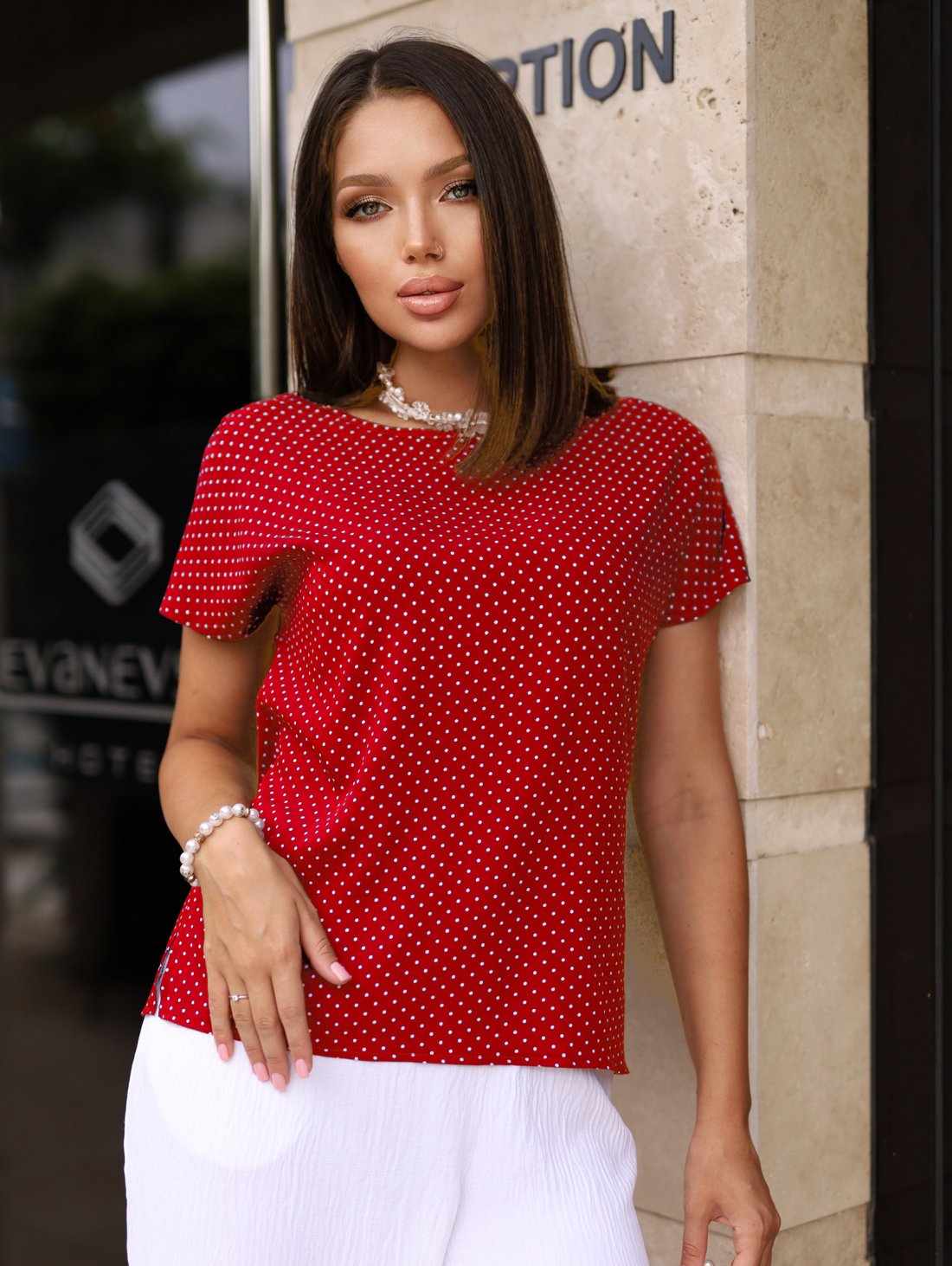 Блузка-футболка INNOE 55008-24 Винний червоний