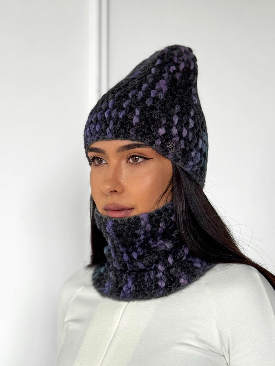 В’язаний комплект із об’ємною фактурою INNOE 950591-1 Вугілля