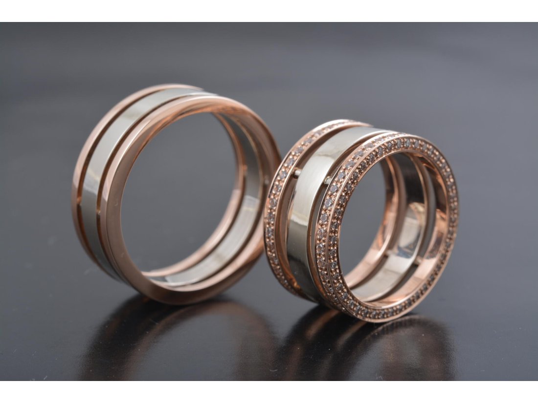 Обручки комбіноване золото - Багира