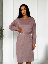 Вечірня сукня з люрексом INNOE 270588-1 Пудровий - Innoe