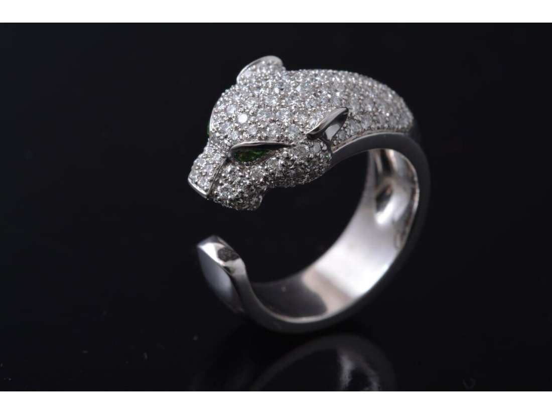 Каблучка у стилі Cartier із діамантами - Фото1 Каблучка у стилі Cartier із діамантами