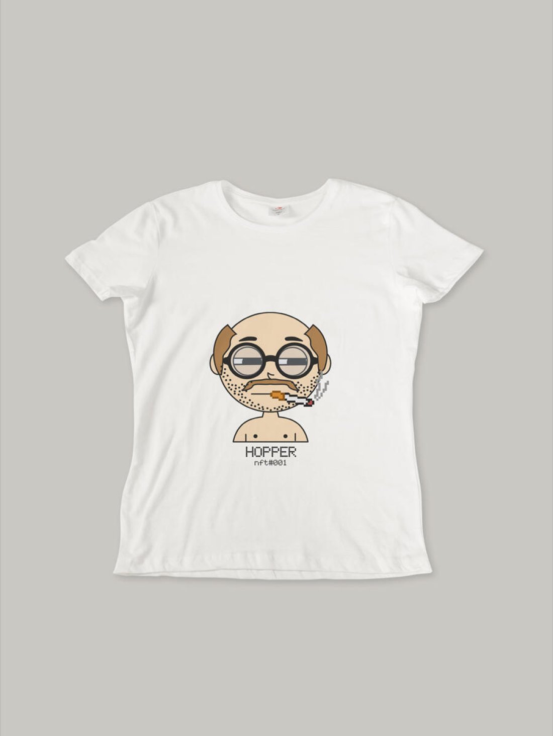 Чоловіча футболка, біла з принтом аватара Hopper 001 - Купити