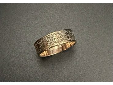 Обручка Вишиванка, червоне золото - Фото Обручка Вишиванка, червоне золото - Купити