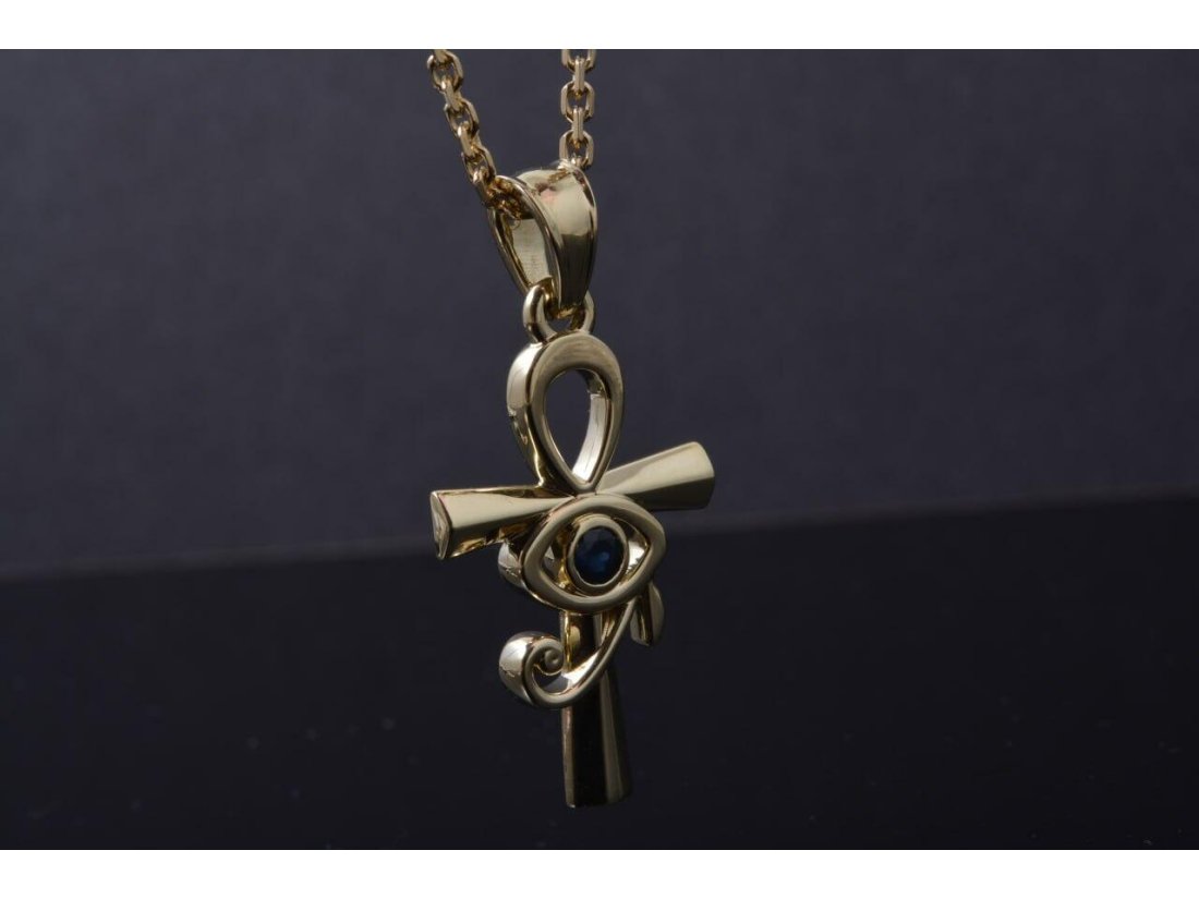 Підвіс "Анкх-Око Ра" із сапфіром - Фото2 Підвіс "Анкх-Око Ра" із сапфіром - Багира