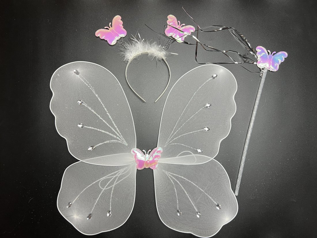 Карнавальні крила метелика, білі.