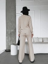Сучасний жіночий костюм з в’язаної ангори INNOE 210370-1 Бежевий
