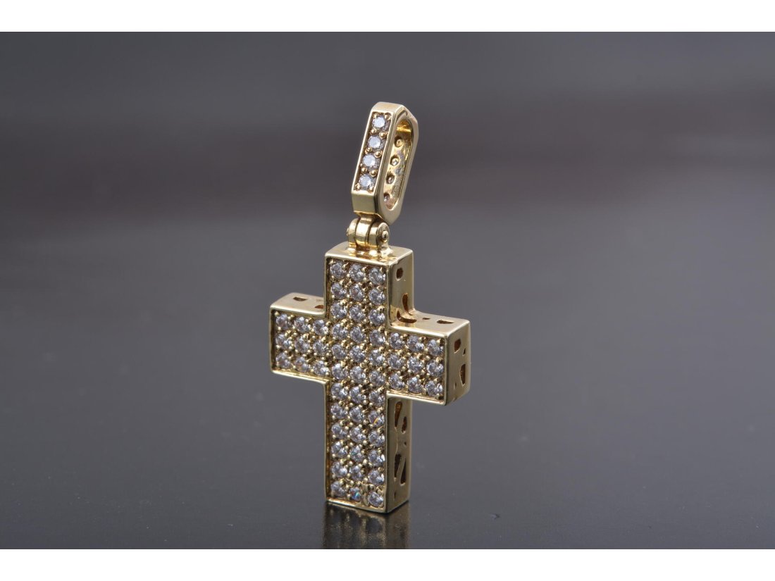 Хрестик "Кубик" у камінні - Купити