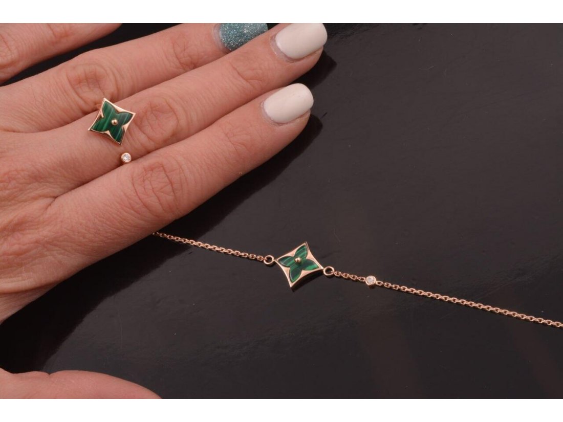 Браслет у стилі LOUIS VUITTON із малахітом - Фото2 Браслет у стилі LOUIS VUITTON із малахітом - Багира