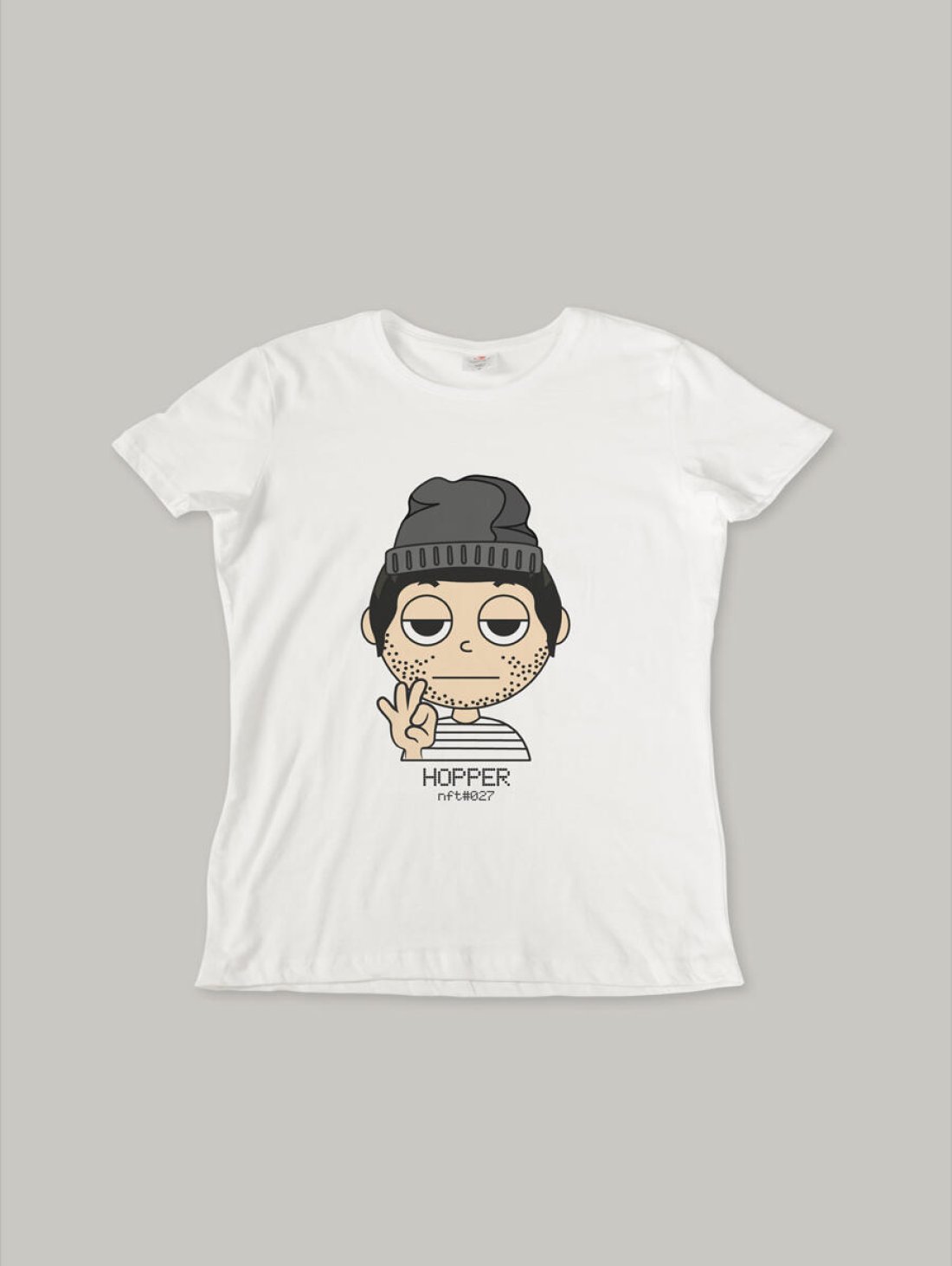 Чоловіча футболка, біла з принтом аватара Hopper 027 - Купити