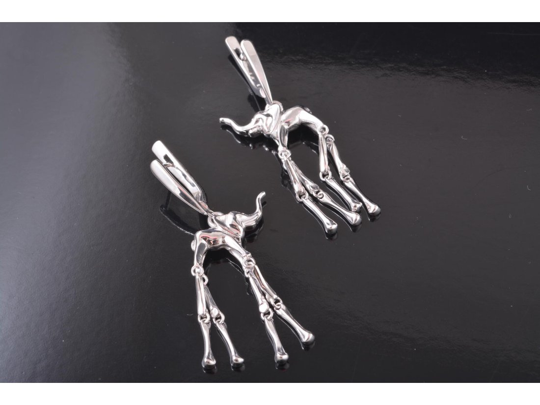 Сережки &quot;Слони Сальвадора Далі&quot; з автографом художника. Ручна авторська робота