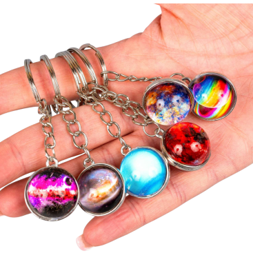 Брелок сфера Галактика метал, скло 8 см - Купити