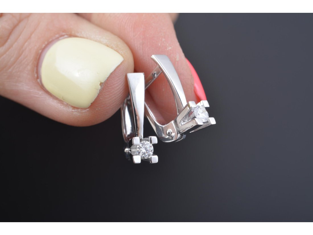 Сережки біле золото - Багира