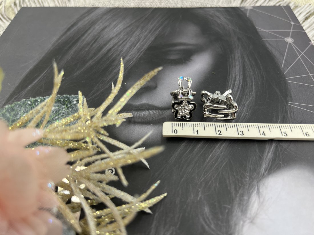 Металеві краби для волосся. "ZAYA" 1,5см - Кристалік