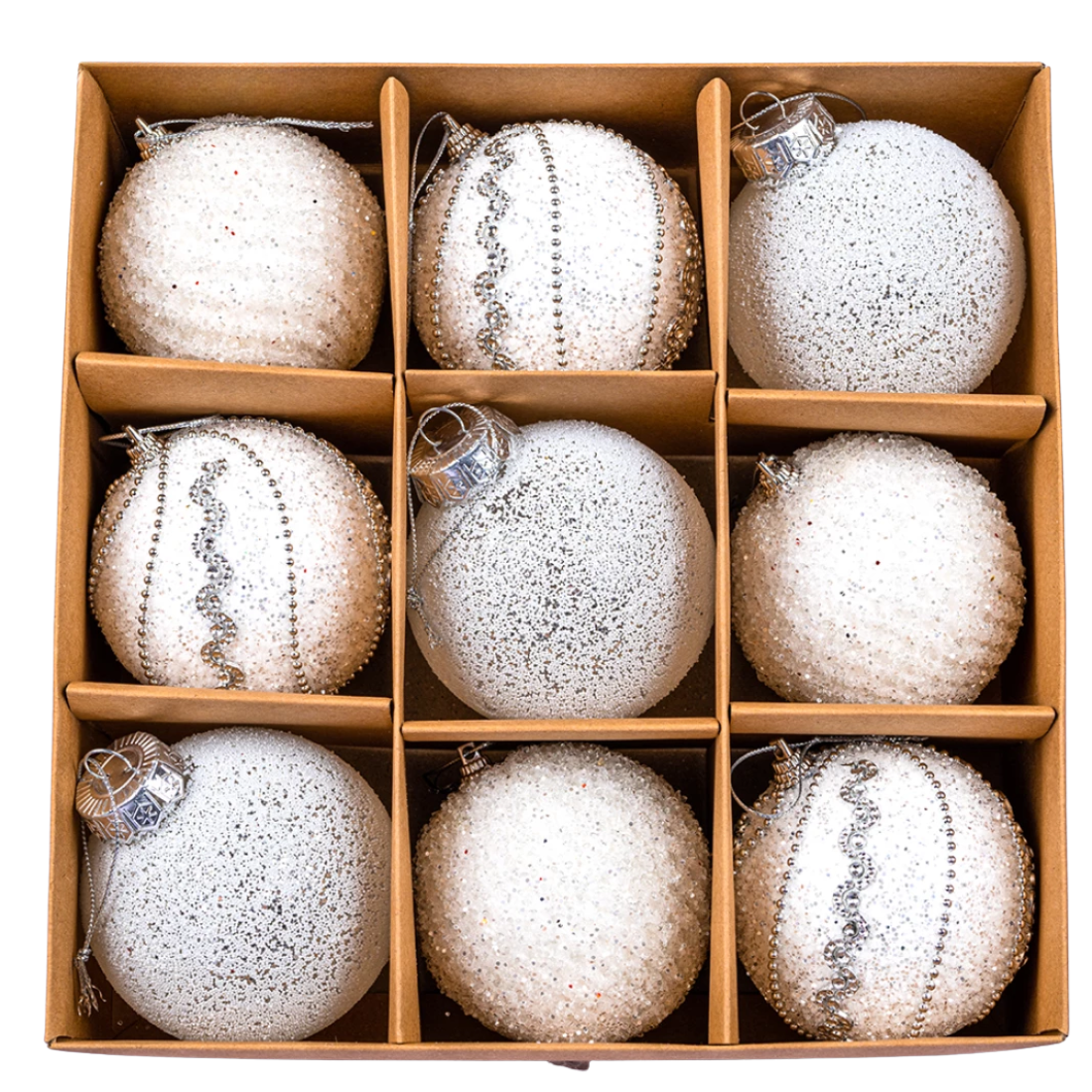 Ялинкові кульки новорічний блиск 7 см, 9 шт., набір