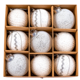 Ялинкові кульки новорічний блиск 7 см, 9 шт., набір