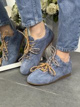 Стильні кеди з натуральної замші INNOE 777570-1 Джинсовий