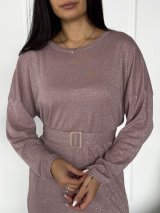 Вечірня сукня з люрексом INNOE 270588-1 Пудровий