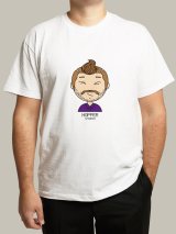 Чоловіча футболка, біла з принтом аватара Hopper 010
