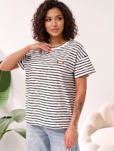 Футболка oversize у смужку INNOE 300054-2 Білий - Купити